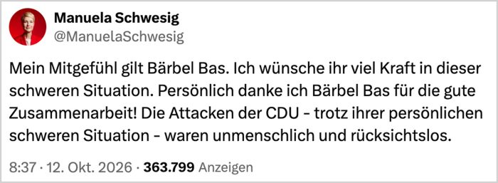 Schwesig auf X